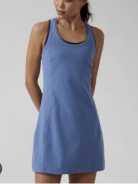 Like new! Athleta On My Way Dress Cottage Blue Medium!